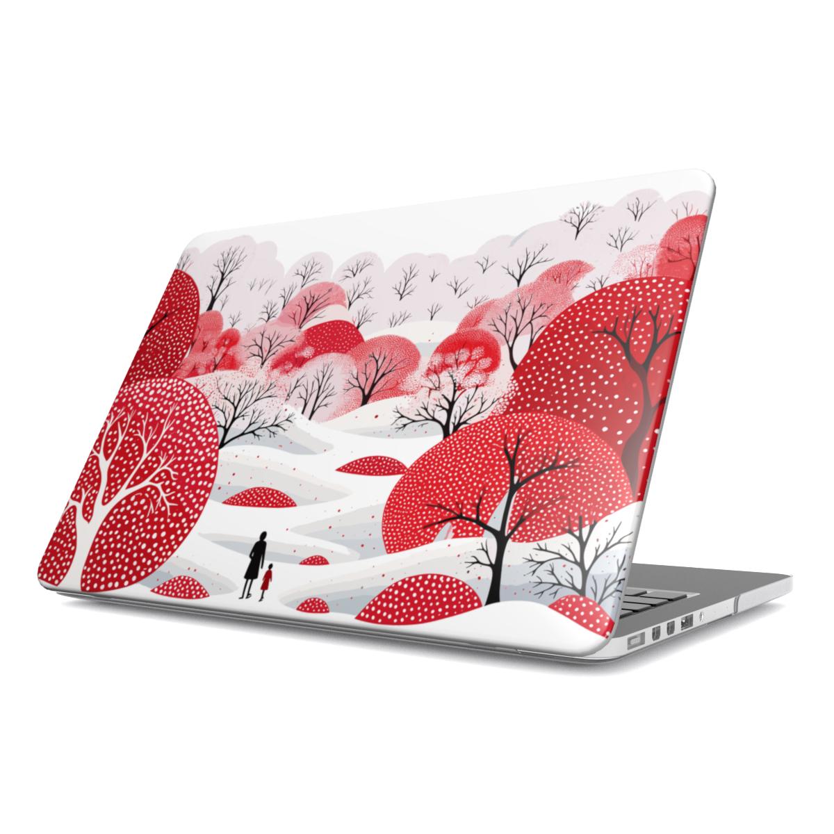 MacBook Case Winter Red Forest