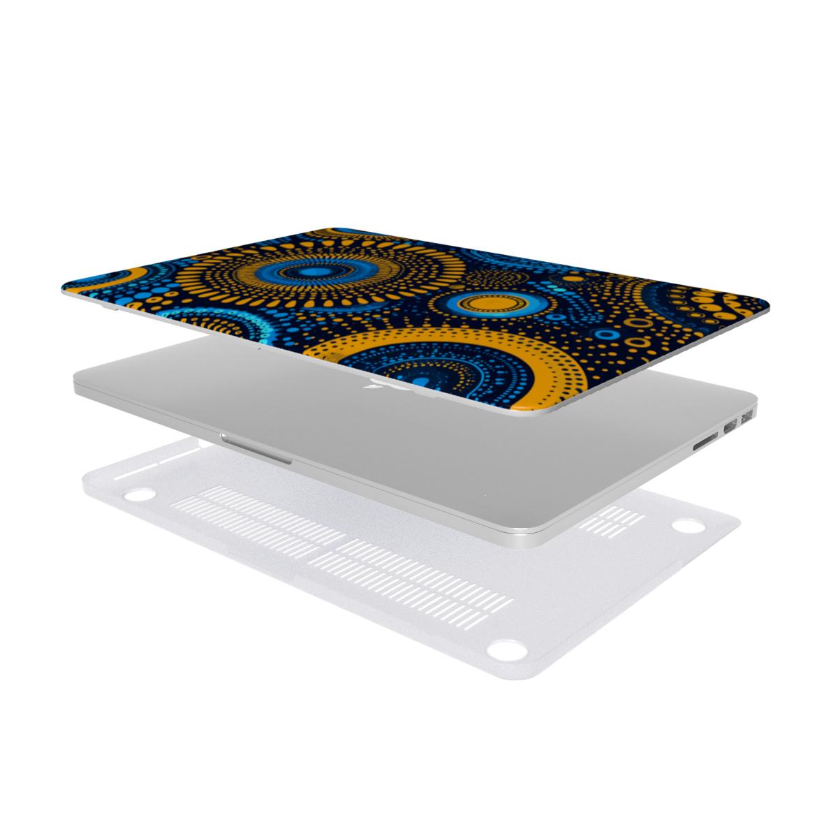 MacBook Case Abstract Blue & Gold Circles