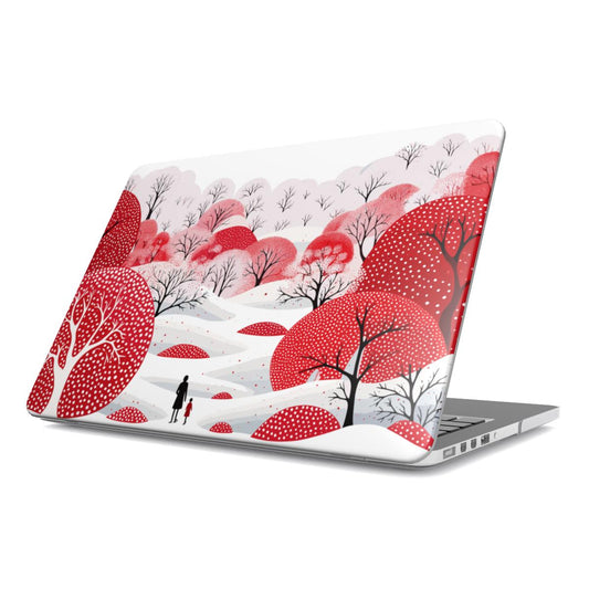 MacBook Case Winter Red Forest
