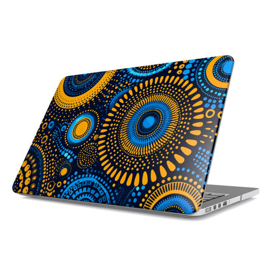 MacBook Case Abstract Blue & Gold Circles