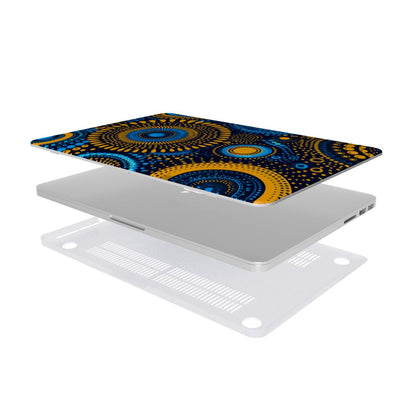 MacBook Case Abstract Blue & Gold Circles